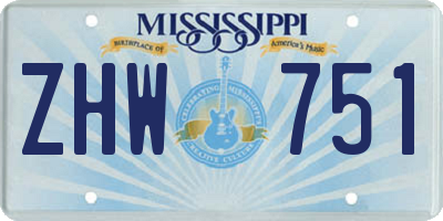MS license plate ZHW751