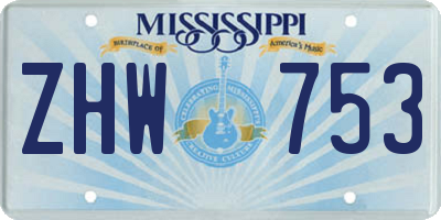MS license plate ZHW753