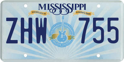 MS license plate ZHW755