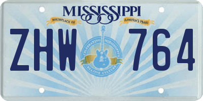 MS license plate ZHW764