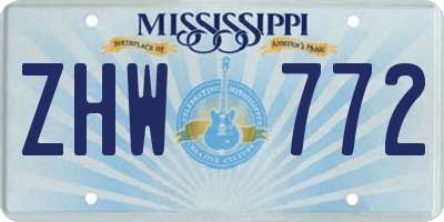 MS license plate ZHW772