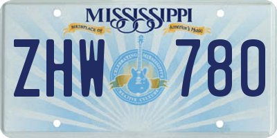 MS license plate ZHW780