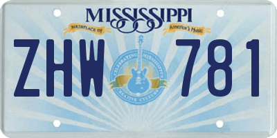 MS license plate ZHW781