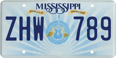 MS license plate ZHW789