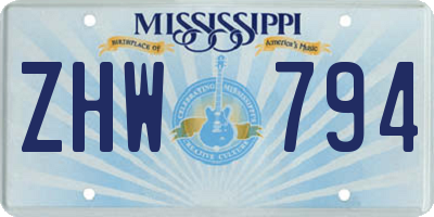 MS license plate ZHW794