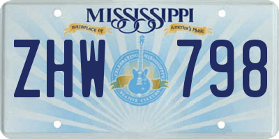 MS license plate ZHW798