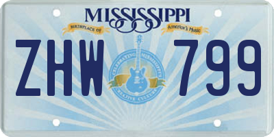 MS license plate ZHW799