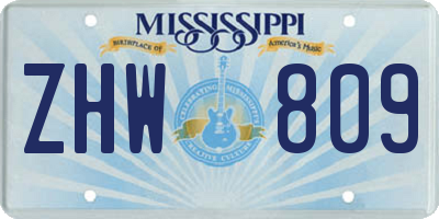 MS license plate ZHW809