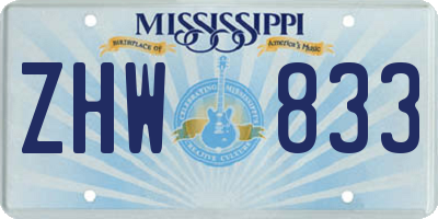 MS license plate ZHW833