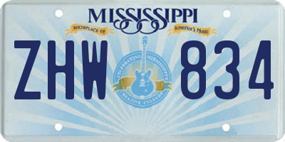 MS license plate ZHW834