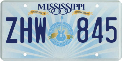 MS license plate ZHW845