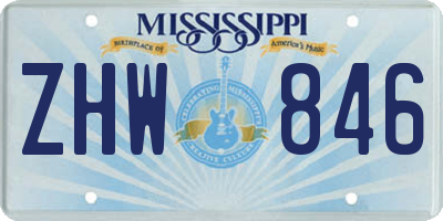 MS license plate ZHW846