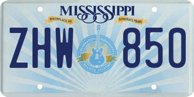 MS license plate ZHW850