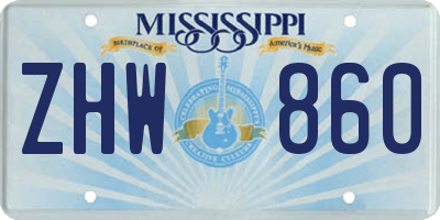 MS license plate ZHW860