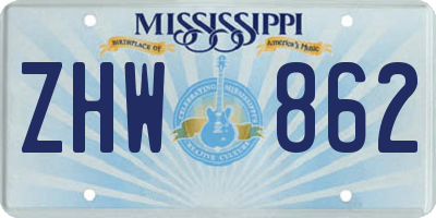 MS license plate ZHW862