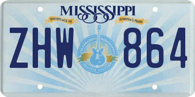 MS license plate ZHW864