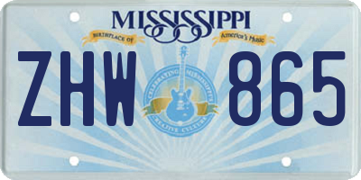 MS license plate ZHW865