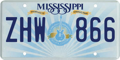 MS license plate ZHW866