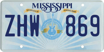MS license plate ZHW869