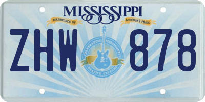 MS license plate ZHW878
