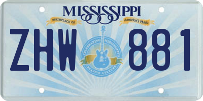 MS license plate ZHW881