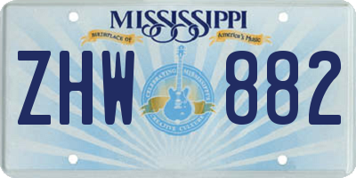 MS license plate ZHW882