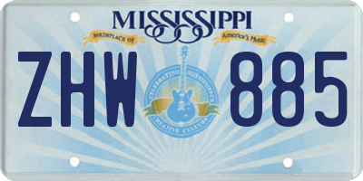 MS license plate ZHW885
