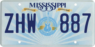 MS license plate ZHW887