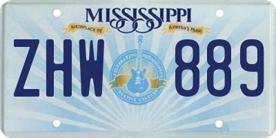 MS license plate ZHW889