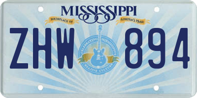 MS license plate ZHW894