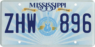 MS license plate ZHW896