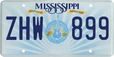 MS license plate ZHW899