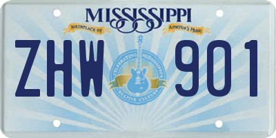 MS license plate ZHW901