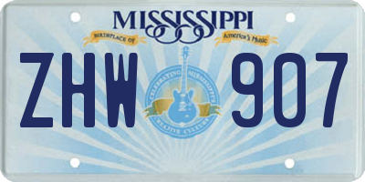 MS license plate ZHW907