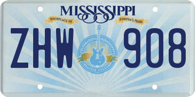 MS license plate ZHW908