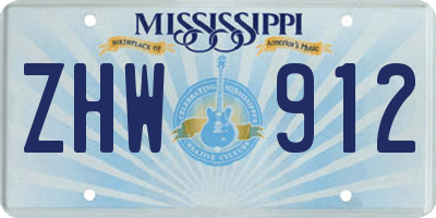 MS license plate ZHW912