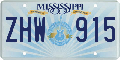 MS license plate ZHW915