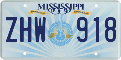 MS license plate ZHW918