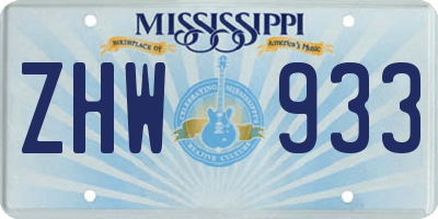 MS license plate ZHW933