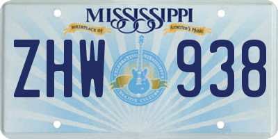 MS license plate ZHW938