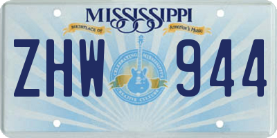 MS license plate ZHW944