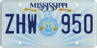 MS license plate ZHW950