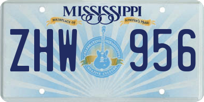 MS license plate ZHW956