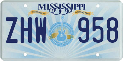 MS license plate ZHW958