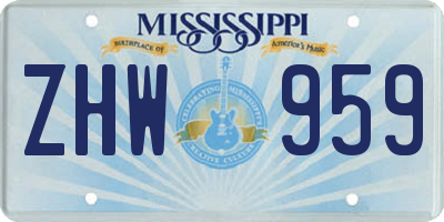 MS license plate ZHW959