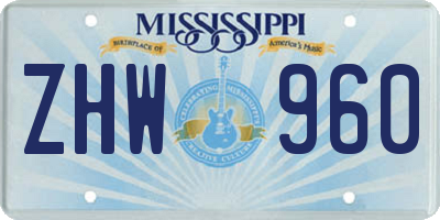 MS license plate ZHW960