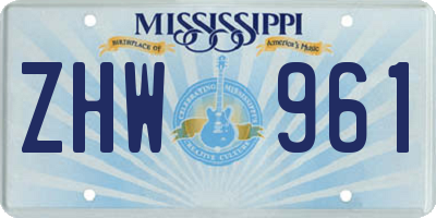 MS license plate ZHW961