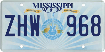 MS license plate ZHW968