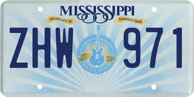 MS license plate ZHW971