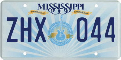 MS license plate ZHX044